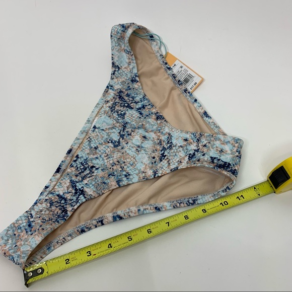 Kona Sol Blue Multi Python Print Hipster Medium Coverage Bikini Bottoms Swimsuit - Picture 8 of 16